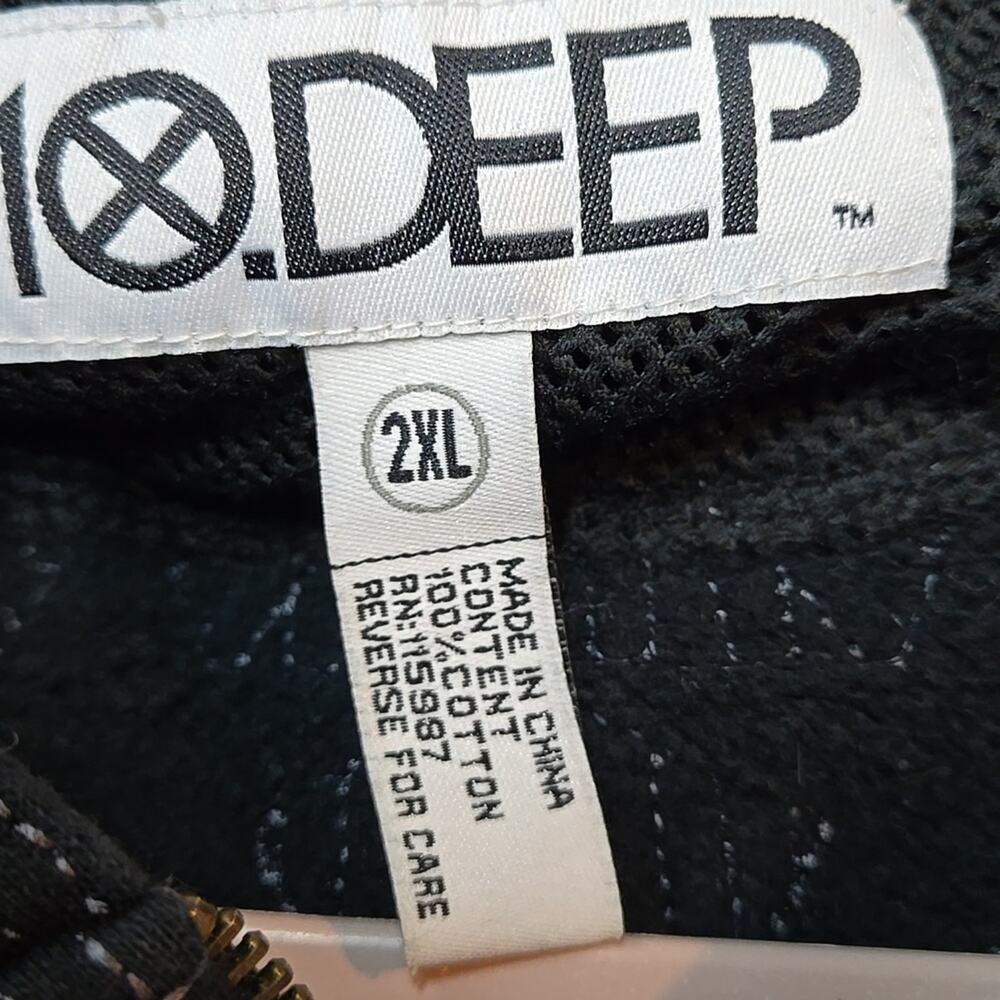 10.Deep Full Zip Hoodie Black Star Size 2XL - Picture 5 of 11